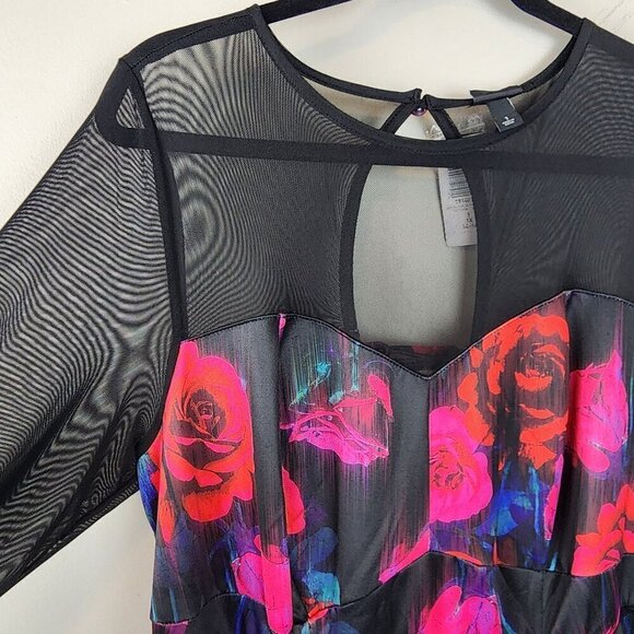 Torrid Black and Pink Floral Dress - Picture 4 of 14